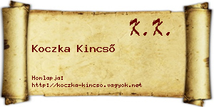 Koczka Kincső névjegykártya